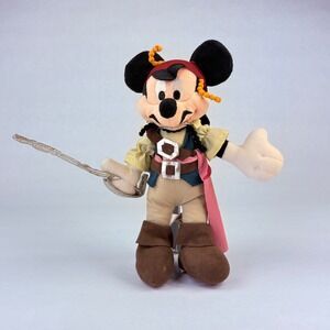 Disney Parks Pirates of the Caribbean Mickey Mouse Pirate Plush with Sword